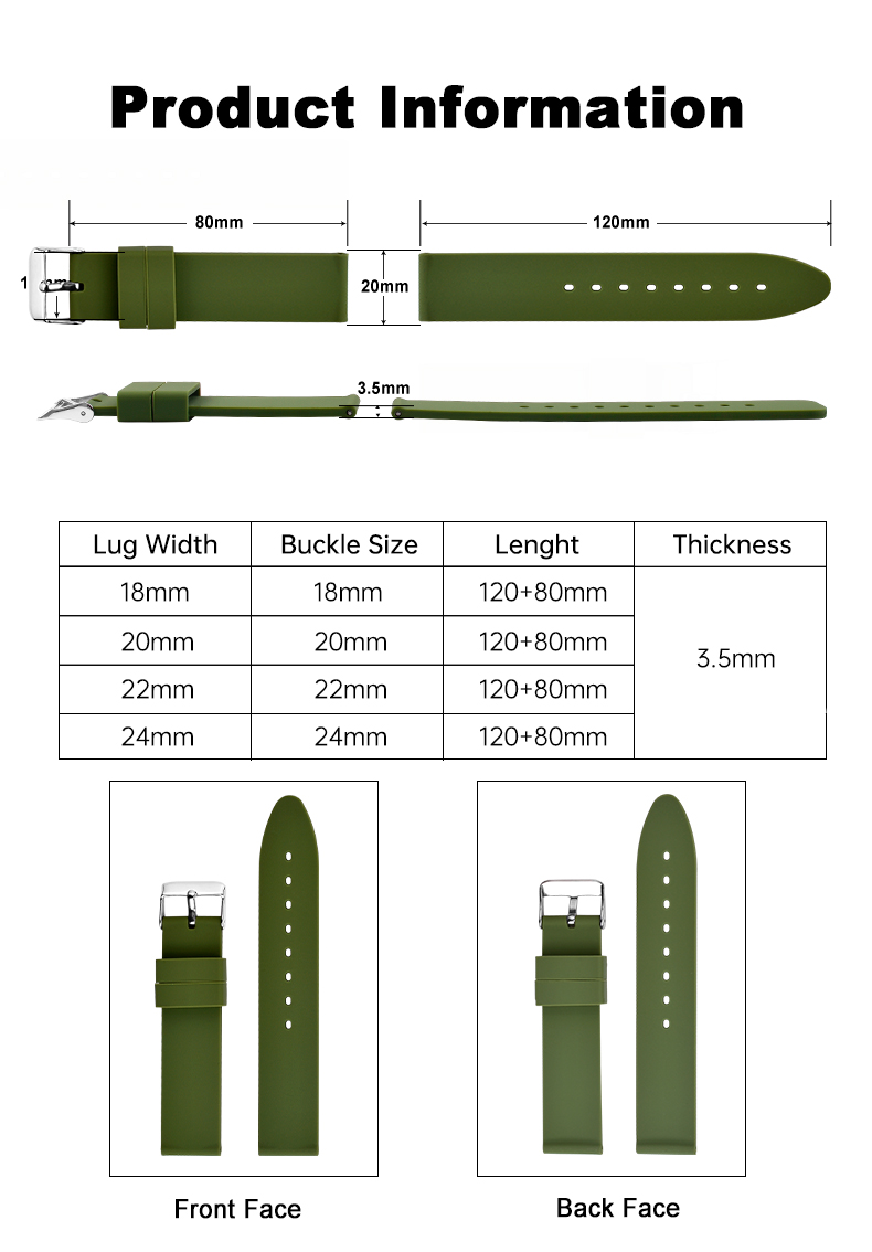 bracelets de montre en silicone