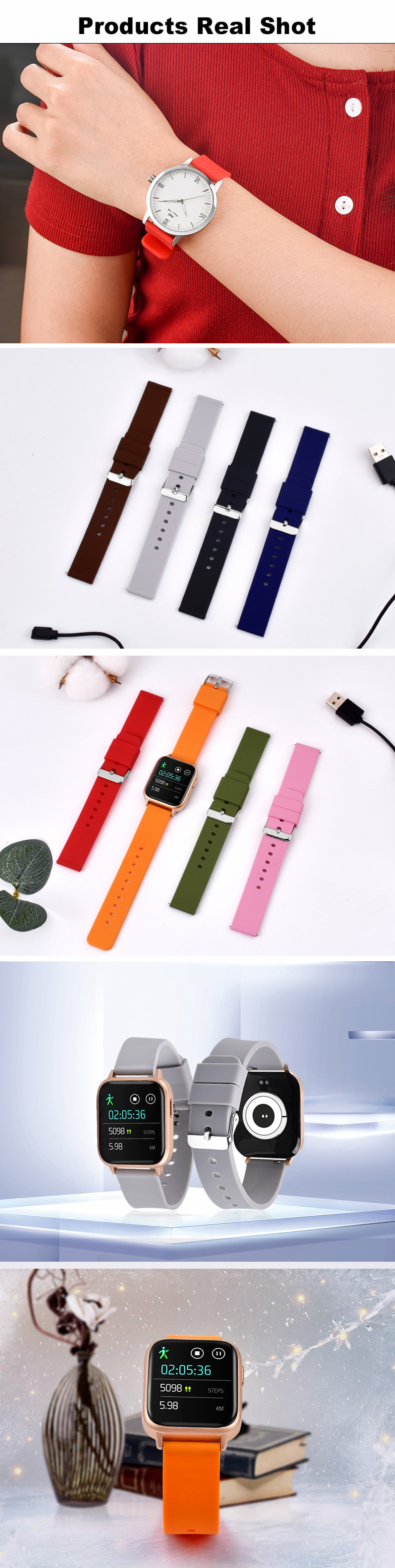 Bracelet de montre en silicone Bracelets de montre SHX