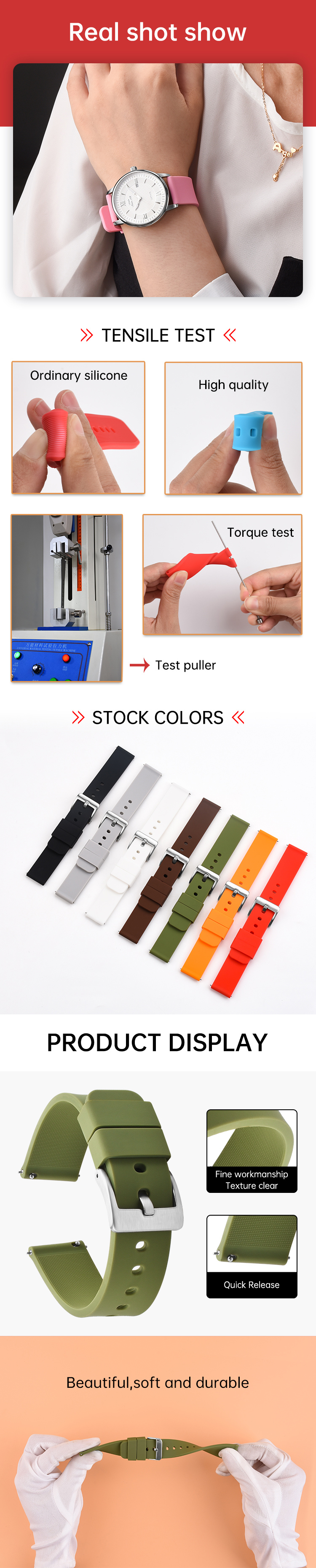 Bracelet de montre en silicone Bracelets de montre SHX