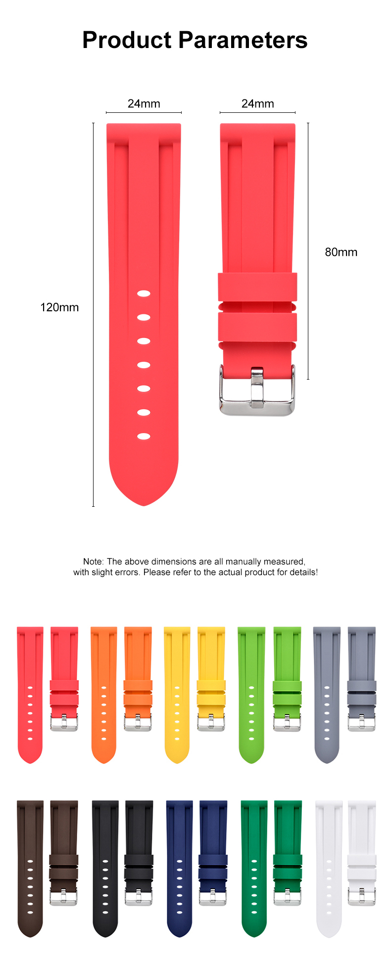 Bracelets de montre en silicone pour montre intelligente Panerai